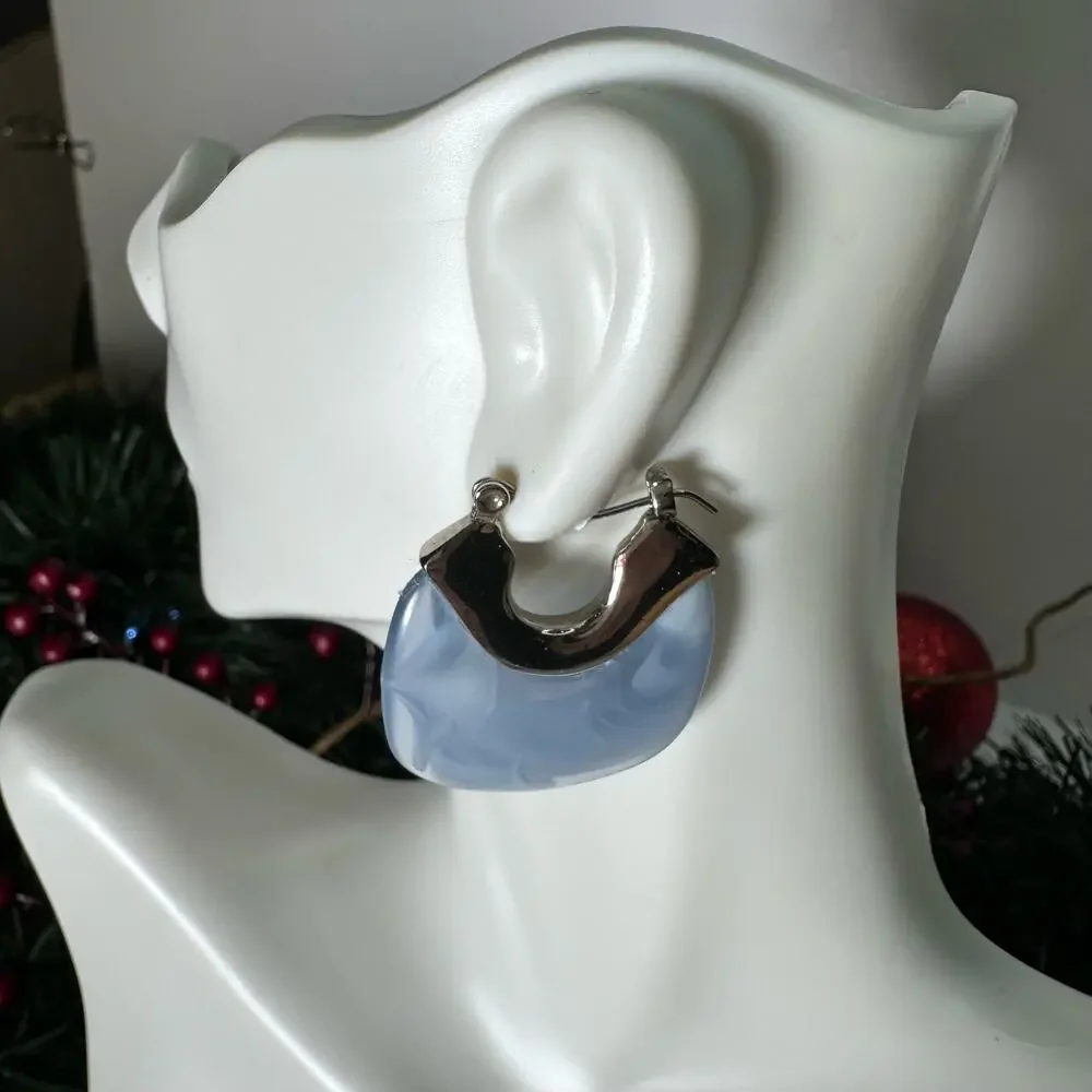 Blue stone earrings